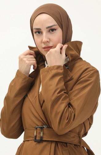 Trenchcoat aus Bondit-Stoff mit Gürtel 1002-02 Tabak 1002-02