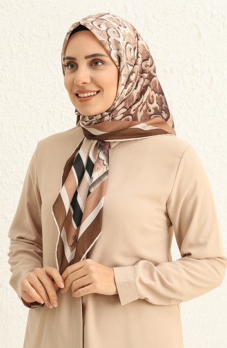 Gemustertes Soft Kopftuch 1005-01 Kamel-Beige 1005-01