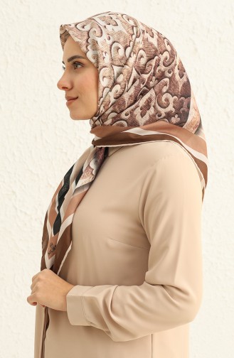 Desenli Soft Eşarp 1005-01 Camel Bej