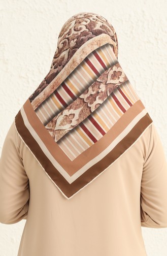 Gemustertes Soft Kopftuch 1005-01 Kamel-Beige 1005-01