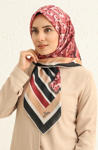 Patterned Soft Scarf 1005-05 Claret Red Mustard 1005-05