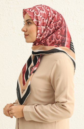 Patterned Soft Scarf 1005-05 Claret Red Mustard 1005-05