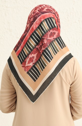 Patterned Soft Scarf 1005-05 Claret Red Mustard 1005-05