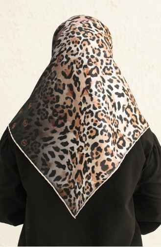 Patterned Crystal Scarf 2004-04 Tan Black 2004-04