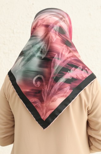 Gemustertes Twill Kopftuch 3010-02 Rosa-Fuchsia 3010-02