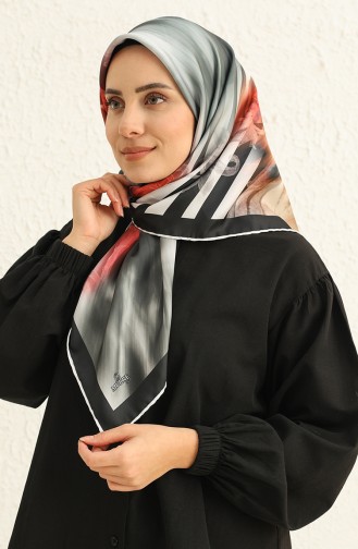 Gemustertes Twill Kopftuch 3010-04 Weinrot-Schwarz 3010-04