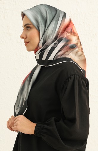 Gemustertes Twill Kopftuch 3010-04 Weinrot-Schwarz 3010-04