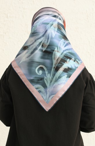 Desenli Twill Eşarp 3010-10 Lila Kiremit
