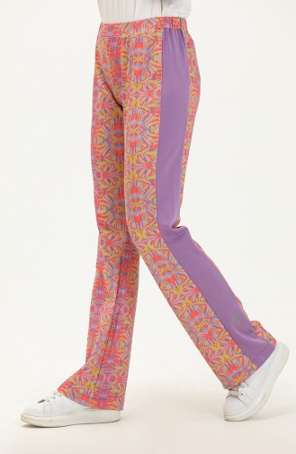 Gemusterte Jogginghose B.610.750-01 Lila-Korallenfarben 610.750-01