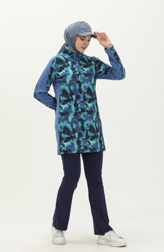 Patterned Tracksuit Top T.600.527-01 Indigo 600.527-01