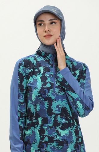 Patterned Tracksuit Top T.600.527-01 Indigo 600.527-01