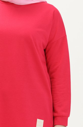 Women`s Oversize Two Thread Hijab Tunic 8450 Fuchsia 8450.FUŞYA