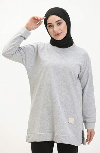 Women`s Oversize Two Thread Hijab Tunic 8450 Gray 8450.Gri