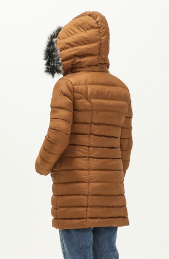 Zippered Quilted Coat 1001-02 Tan 1001-02