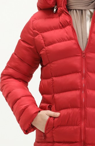 Zipper quilted Coat 1001-03 Claret Red 1001-03