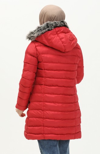 Zipper quilted Coat 1001-03 Claret Red 1001-03