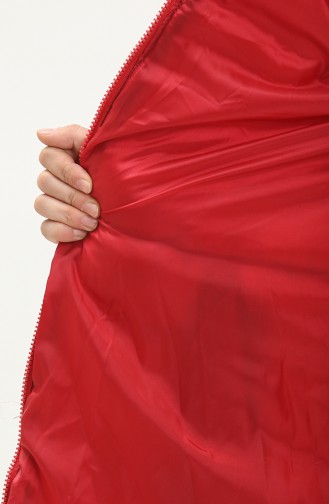 Zipper quilted Coat 1001-03 Claret Red 1001-03