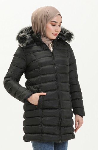 Manteau Matelassé à Glissière 1001-04 Noir 1001-04