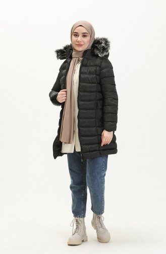 Zipper Quilted Coat 1001-04 Black 1001-04