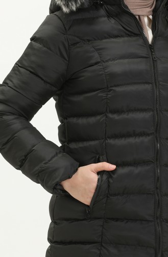 Manteau Matelassé à Glissière 1001-04 Noir 1001-04