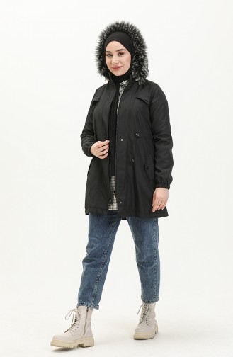 Bondit Fabric Lined Short Coat 1120-01 Black 1120-01