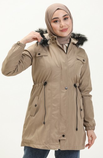 Bondit Fabric Lined Short Coat 1120-02 Beige 1120-02