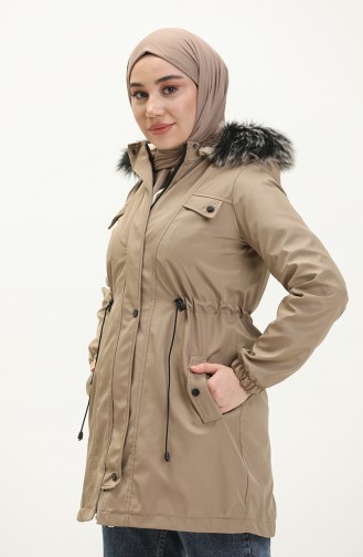 Bondit Fabric Lined Short Coat 1120-02 Beige 1120-02