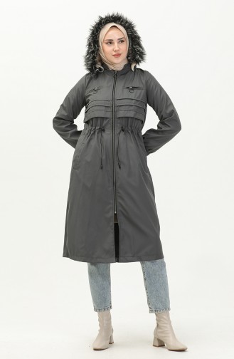 Bondit Fabric Zippered Coat 1123-04 Smoke-Colored 1123-04