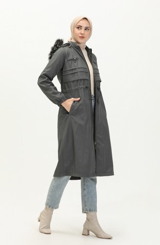 Bondit Fabric Zippered Coat 1123-04 Smoke-Colored 1123-04
