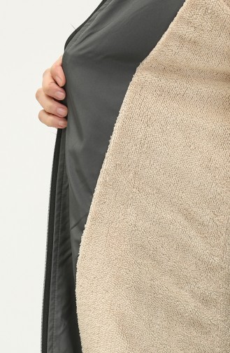Bondit Fabric Zippered Coat 1123-04 Smoke-Colored 1123-04