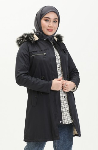 Bondit Fabric Lined Coat 70015-02 Navy Blue 70015-02