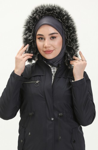 Bondit Fabric Lined Coat 70015-02 Navy Blue 70015-02
