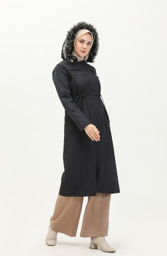 Bondit Fabric Elastic Waist Jacket 7015-03 Navy Blue 7015-03