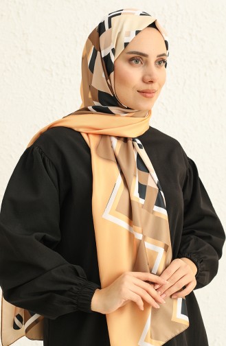 Châle en Sergé à Motifs 7001-03 Noir Crème 7001-03