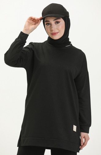 Tunique Hijab Oversize à Deux Fils Pour Femme 8450 Noir 8450.siyah