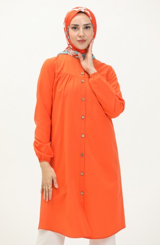 Shirred Buttoned Tunic 4054-03 Orange 4054-03