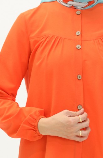 Shirred Buttoned Tunic 4054-03 Orange 4054-03