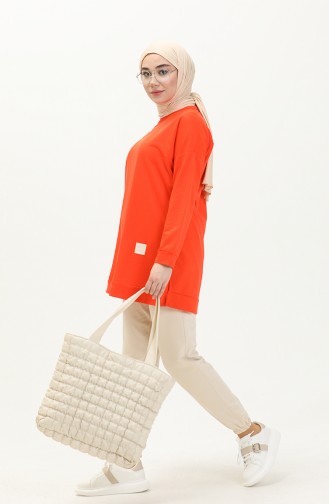 Orange Sweatshirt 8450.TURUNCU