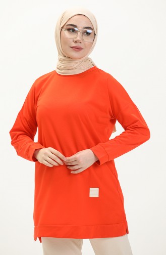 Tunique Hijab Oversize à Deux Fils Pour Femme 8450 Orange 8450.TURUNCU