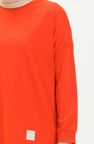 Tunique Hijab Oversize à Deux Fils Pour Femme 8450 Orange 8450.TURUNCU