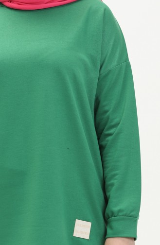 تونيك حجاب نسائي كبير الحجم بخيطين 8450 أخضر 8450.Yeşil