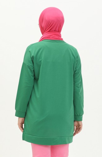 Women`s Oversize Two Thread Hijab Tunic 8450 Green 8450.Yeşil