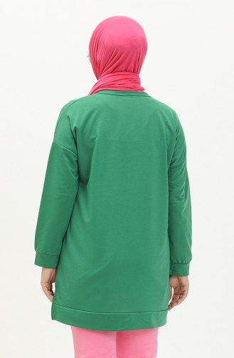 Tunique Hijab Oversize à Deux Fils Pour Femme 8450 Vert 8450.Yeşil