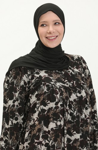 Claret Red Hijab Dress 8226.Kahverengi