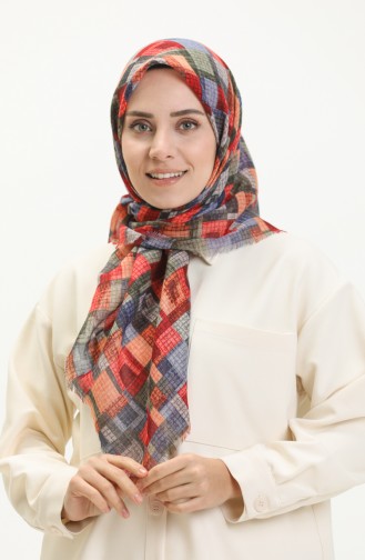Patterned Scarf 13210-09 Red Indigo 13210-09