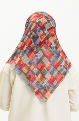Patterned Scarf 13210-09 Red Indigo 13210-09