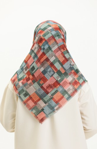 Patterned Scarf 13210-12 Petrol Khaki 13210-12