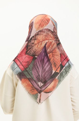 Patterned Scarf 13214-01 Gray Khaki 13214-01