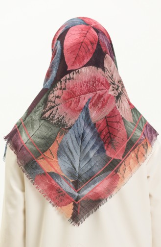 Patterned Scarf 13214-10 Navy Blue 13214-10