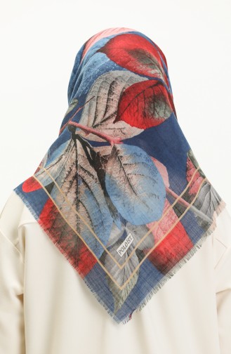 Patterned Scarf 13214-12 Indigo Red 13214-12